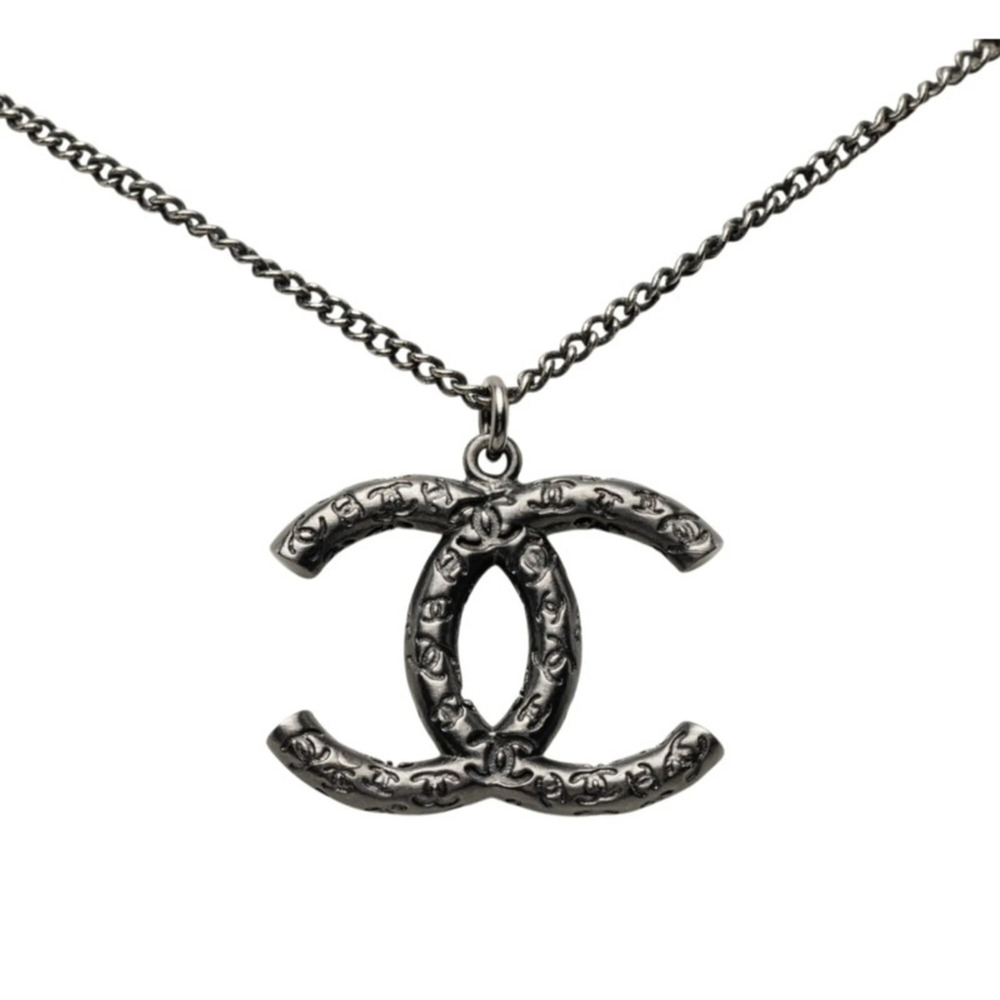 CHANEL Black Logo Necklace